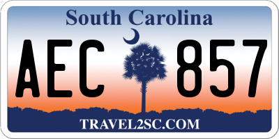 SC license plate AEC857