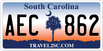 SC license plate AEC862