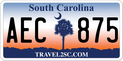 SC license plate AEC875