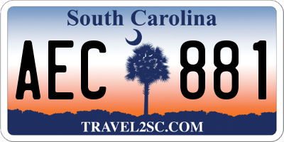 SC license plate AEC881