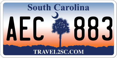 SC license plate AEC883