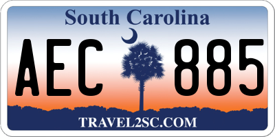 SC license plate AEC885