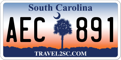 SC license plate AEC891