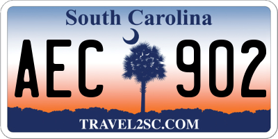 SC license plate AEC902