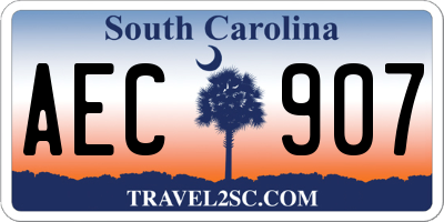 SC license plate AEC907