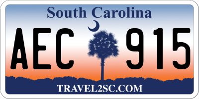 SC license plate AEC915