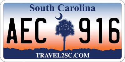 SC license plate AEC916