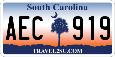 SC license plate AEC919