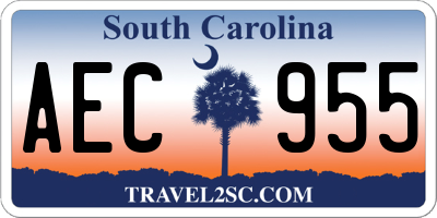 SC license plate AEC955