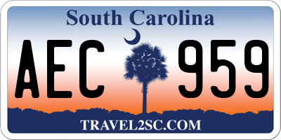 SC license plate AEC959