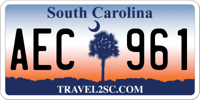 SC license plate AEC961