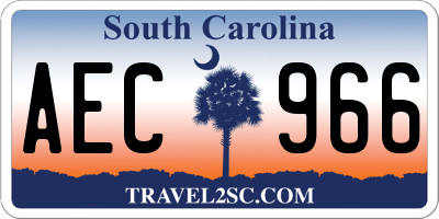 SC license plate AEC966