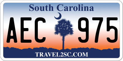 SC license plate AEC975