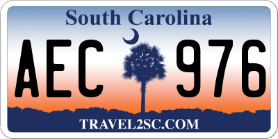 SC license plate AEC976
