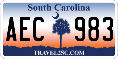SC license plate AEC983