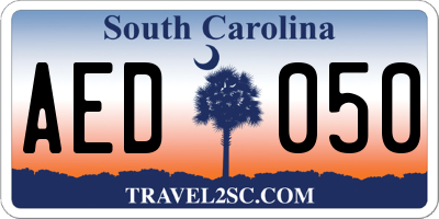 SC license plate AED050