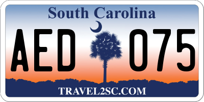 SC license plate AED075