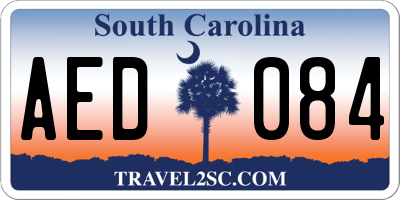 SC license plate AED084