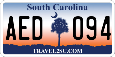 SC license plate AED094