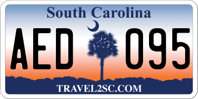 SC license plate AED095