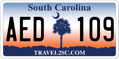 SC license plate AED109