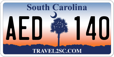 SC license plate AED140