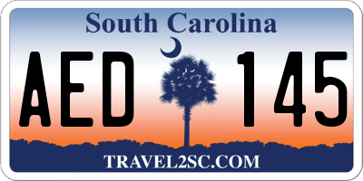 SC license plate AED145