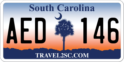 SC license plate AED146