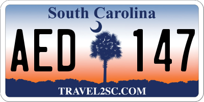 SC license plate AED147