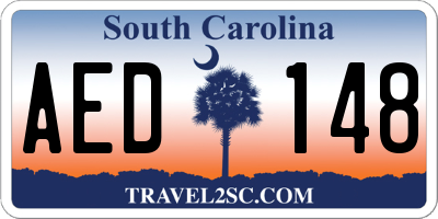 SC license plate AED148