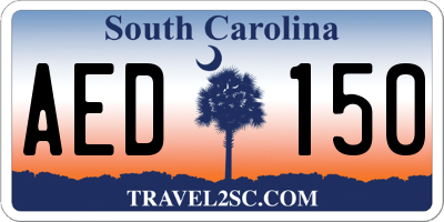 SC license plate AED150