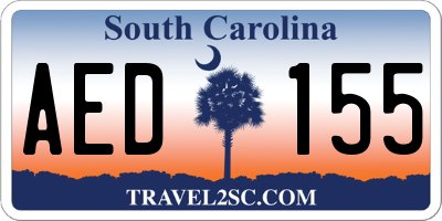 SC license plate AED155