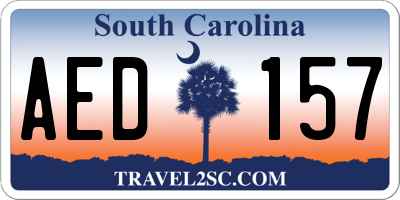SC license plate AED157