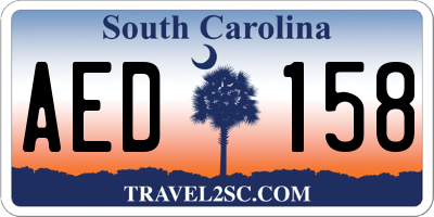 SC license plate AED158