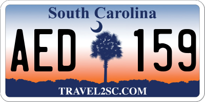 SC license plate AED159