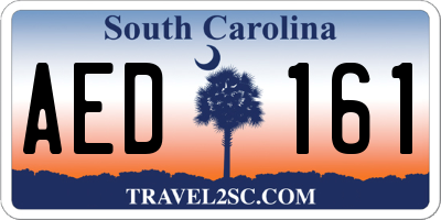 SC license plate AED161