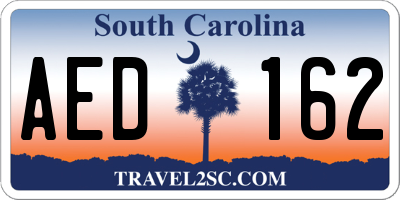 SC license plate AED162