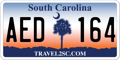 SC license plate AED164