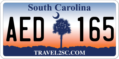 SC license plate AED165