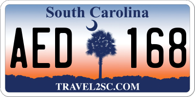 SC license plate AED168