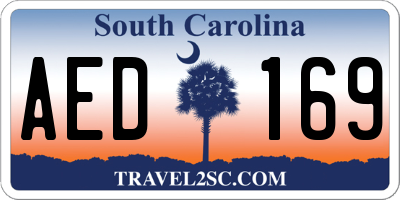SC license plate AED169