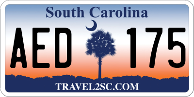 SC license plate AED175