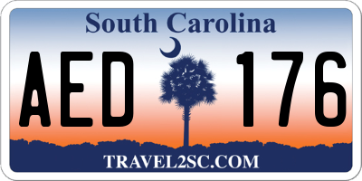 SC license plate AED176