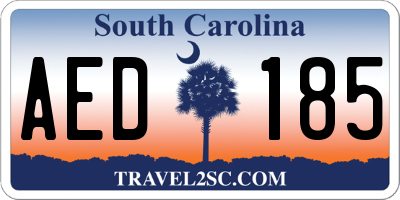 SC license plate AED185