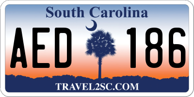 SC license plate AED186