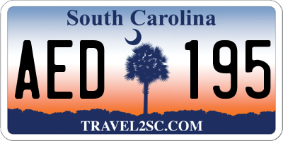 SC license plate AED195