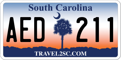 SC license plate AED211