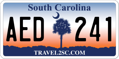 SC license plate AED241
