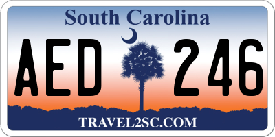 SC license plate AED246