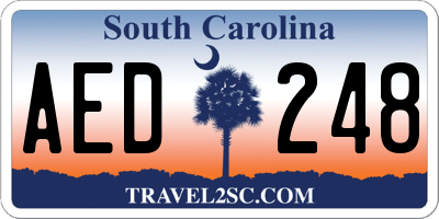 SC license plate AED248